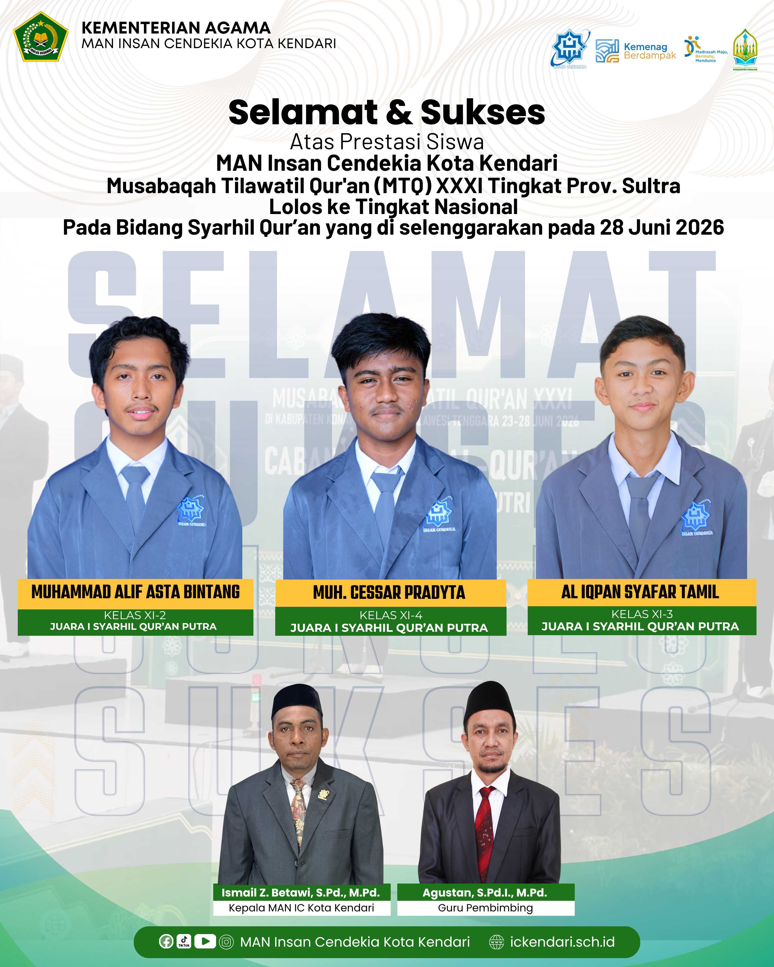 Juara 1 Syarhil Qur'an Tingkat Prov. Sultra