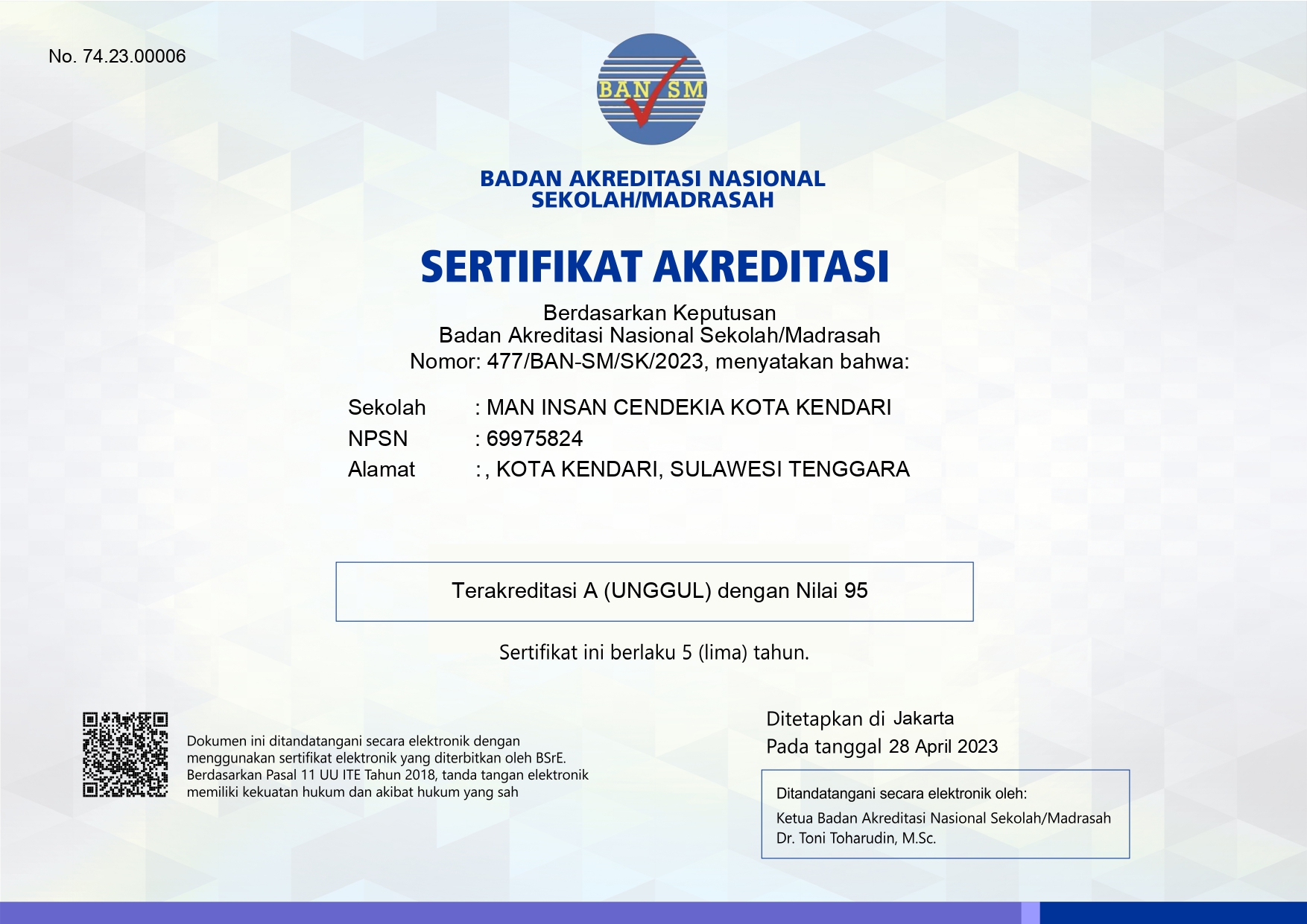 Akreditasi A