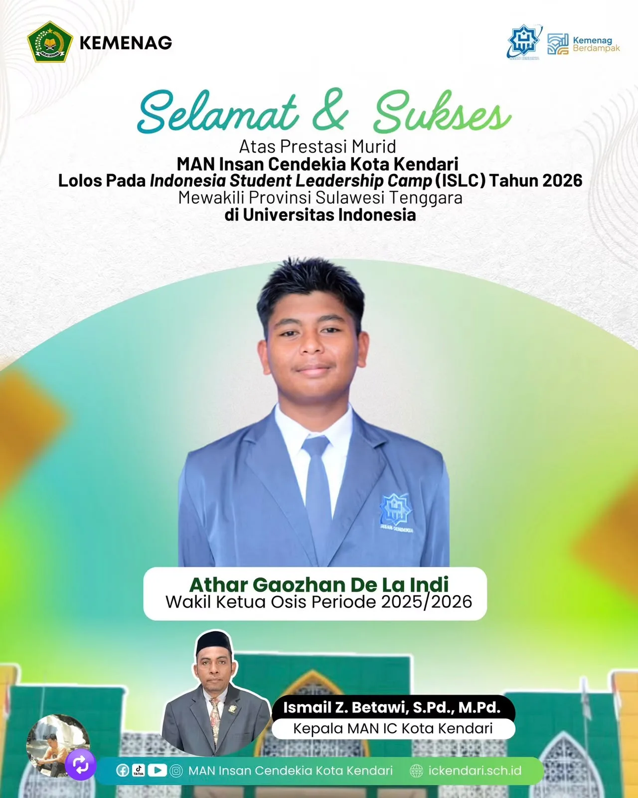 Wakili Sulawesi Tenggara, Murid MAN IC Kota Kendari Lolos Ajang Indonesia Student Leadership Camp 2026