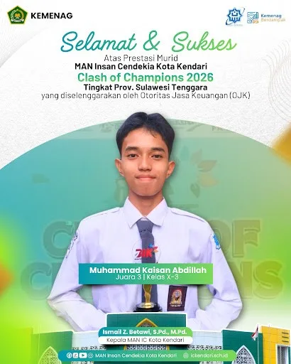 Torehkan Prestasi Gemilang, Murid MAN IC Kota Kendari Sabet Juara pada Ajang Clash of Champions Sultra 2026